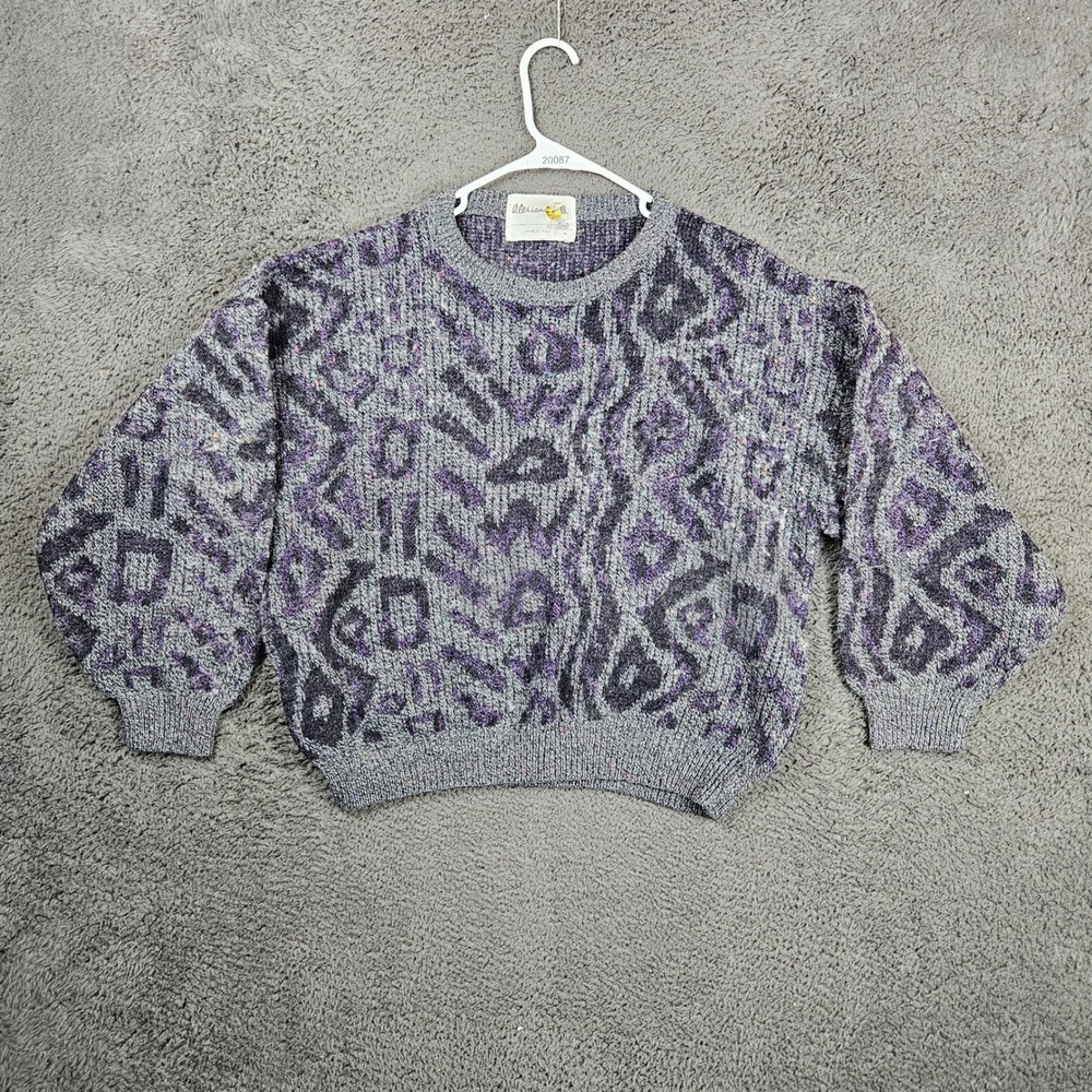 Alessandro B. Re-Union Mens Large Vintage‎ Abstract Knit Sweater Italy